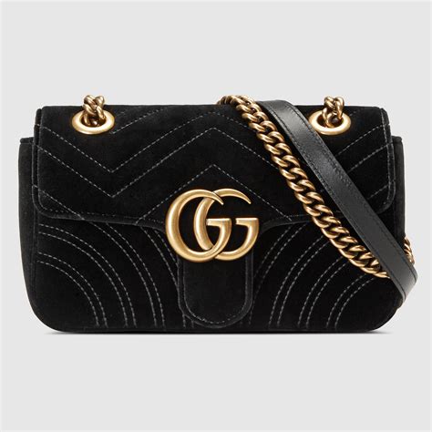 gucci mini marmont velvet shoulder bag|More.